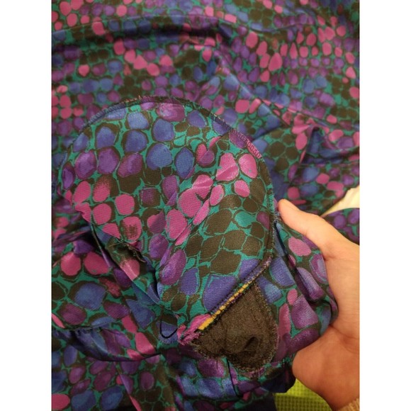 Women 16 The 1 East Custom Collection blue purple dot midi dress vintage collar - Picture 9 of 10